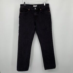 Re/Done straight leg jeans denim washed black cotton women new 27